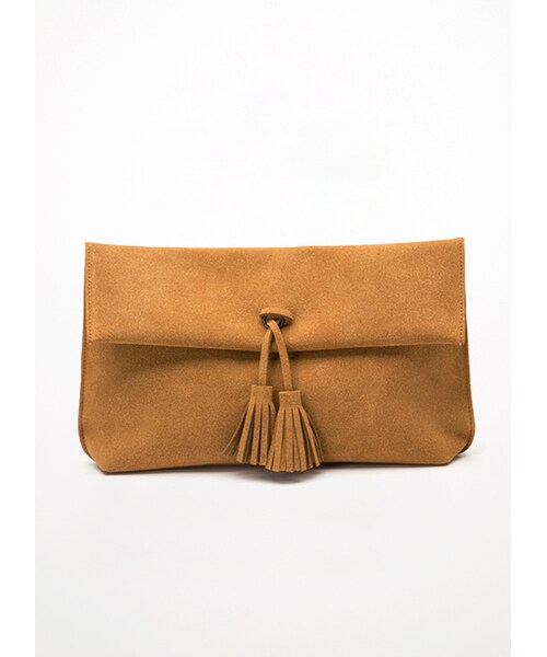 gracegift（グレースギフト）の「韓國翻折捲編麂皮流蘇包（バッグ・レディース・酒紅/黑/卡其・F）」の15枚目の写真