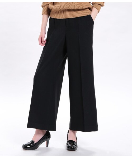 VIS（ビス）の「フラノワイドパンツ（パンツ・レディース・ブラック/チャコール/キャメル・S/M）」の2枚目の写真