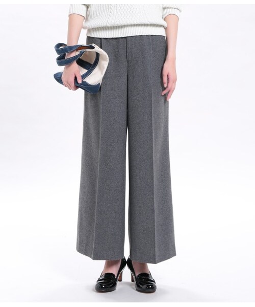 VIS（ビス）の「フラノワイドパンツ（パンツ・レディース・ブラック/チャコール/キャメル・S/M）」の3枚目の写真
