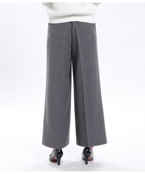 VIS（ビス）の「フラノワイドパンツ（パンツ・レディース・ブラック/チャコール/キャメル・S/M）」の6枚目の写真