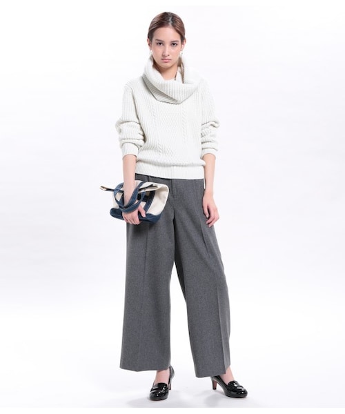 VIS（ビス）の「フラノワイドパンツ（パンツ・レディース・ブラック/チャコール/キャメル・S/M）」の11枚目の写真