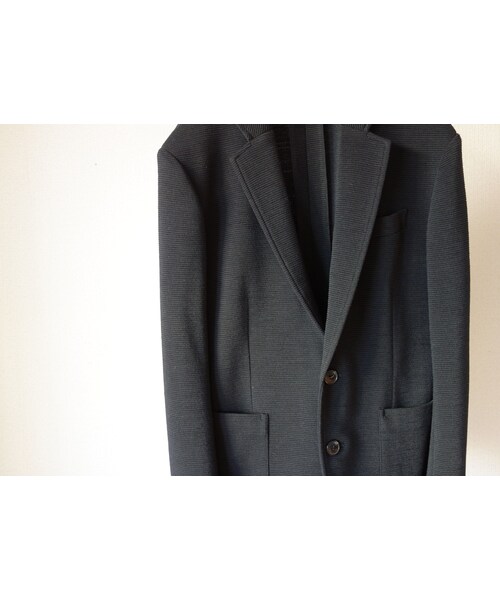 MANUAL ALPHABET(マニュアル アルファベット)の「MANUAL ALPHABET マニュアルアルファベット MA-J-093 リップルニット2釦ジャケット BLK ブラック(テーラードジャケット・メンズ・その他)」の11枚目の写真