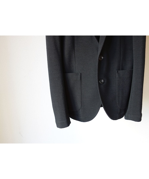 MANUAL ALPHABET(マニュアル アルファベット)の「MANUAL ALPHABET マニュアルアルファベット MA-J-093 リップルニット2釦ジャケット BLK ブラック(テーラードジャケット・メンズ・その他)」の12枚目の写真
