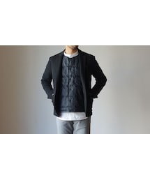 MANUAL ALPHABET | 【ラスト1点!】MANUAL ALPHABET マニュアルアルファベット MA-J-093 リップルニット2釦ジャケット BLK ブラック(テーラードジャケット)