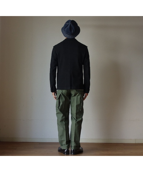 MANUAL ALPHABET(マニュアル アルファベット)の「MANUAL ALPHABET マニュアルアルファベット MA-J-093 リップルニット2釦ジャケット BLK ブラック(テーラードジャケット・メンズ・その他)」の5枚目の写真