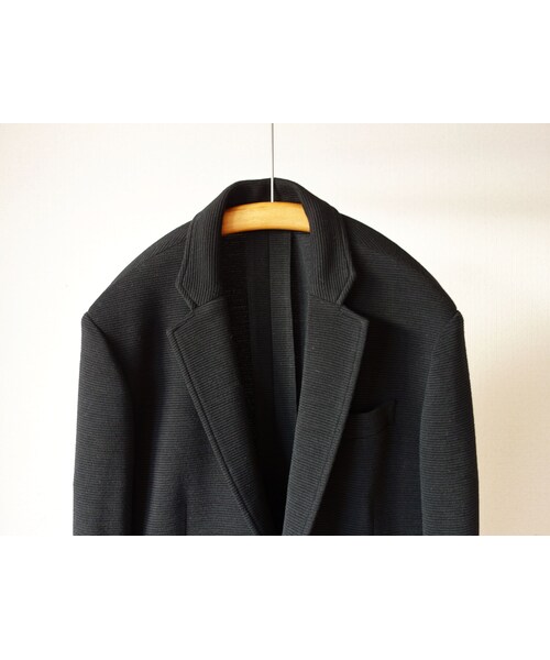 MANUAL ALPHABET(マニュアル アルファベット)の「MANUAL ALPHABET マニュアルアルファベット MA-J-093 リップルニット2釦ジャケット BLK ブラック(テーラードジャケット・メンズ・その他)」の10枚目の写真
