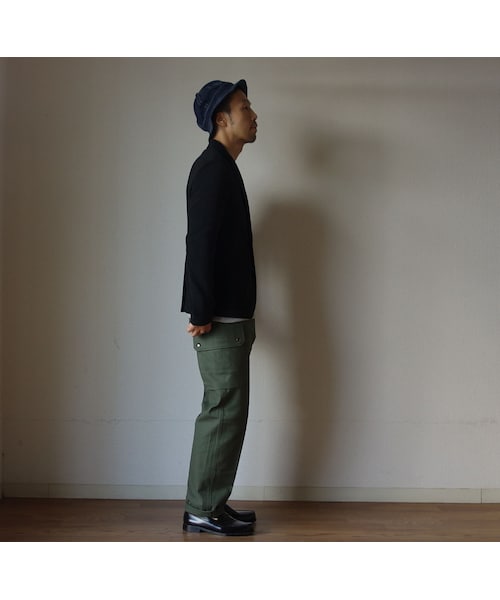 MANUAL ALPHABET(マニュアル アルファベット)の「MANUAL ALPHABET マニュアルアルファベット MA-J-093 リップルニット2釦ジャケット BLK ブラック(テーラードジャケット・メンズ・その他)」の6枚目の写真