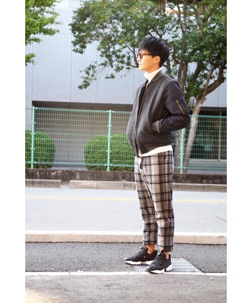 STORES.jp（ストアーズドットジェーピー）の「LAMOND（ラモンド） MA-1 切り替え異素材ブルゾン　men's ladies（Tシャツ/カットソー・レディース・その他）」の4枚目の写真