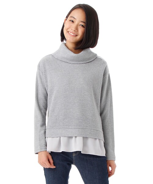 Honeys（ハニーズ）の「タートルアンサンブル（アンサンブル・セット商品・レディース・オフ/コン/ピンク/グレー・Ｓ/Ｍ/Ｌ/ＬＬ）」の2枚目の写真