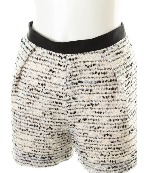 31 Sons de mode（トランテアン　ソン　ドゥ　モード）の「ニットファンシーショートパンツ（パンツ・レディース・ブラック/ホワイト・36/38）」の7枚目の写真