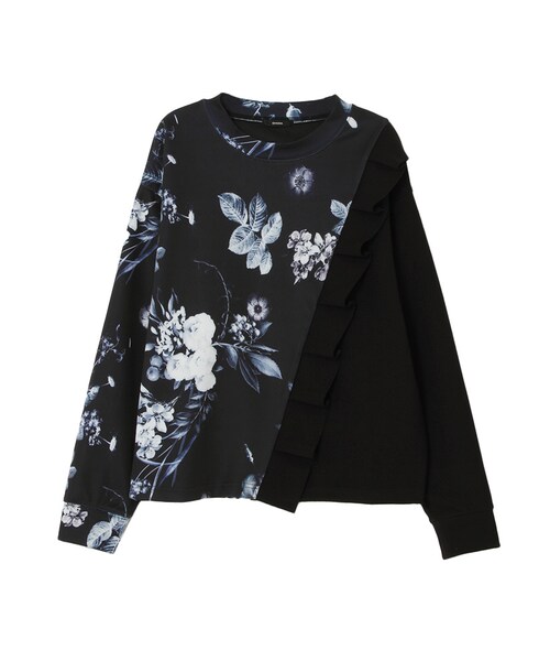 EMODA（エモダ）の「DRAW FLOWER DOCKINGトップス（トップス・レディース・オレンジ/ブルー・S/M）」の1枚目の写真