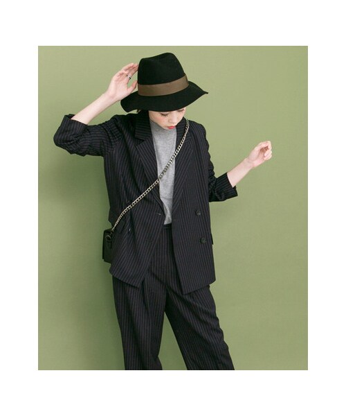 KBF(ケイビーエフ)の「ダブルブレストジャケット(ジャケット/アウター・レディース・BLACK/NAVY・one)」の4枚目の写真