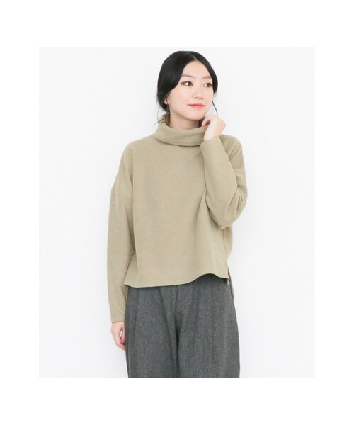 KBF(ケイビーエフ)の「KBF+ 裏起毛タートルカットソー(トップス・レディース・GREEN/GRAY/BEIGE/NAVY・one)」の8枚目の写真