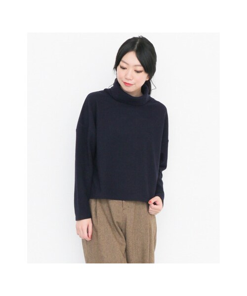 KBF(ケイビーエフ)の「KBF+ 裏起毛タートルカットソー(トップス・レディース・GREEN/GRAY/BEIGE/NAVY・one)」の5枚目の写真