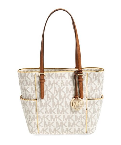 MICHAEL KORS（マイケルコース）の「MICHAEL Michael Kors 'Medium Jet Set' Tote（トートバッグ・レディース・Brown/Beige・One Size）」の2枚目の写真