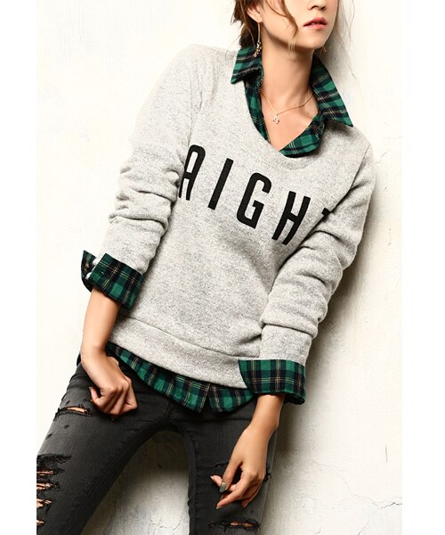 BLAIR by MOERY（ブレア）の「ベーシックチェックシャツ（シャツ/ブラウス・レディース・レッド/グリーン・FREE）」の4枚目の写真