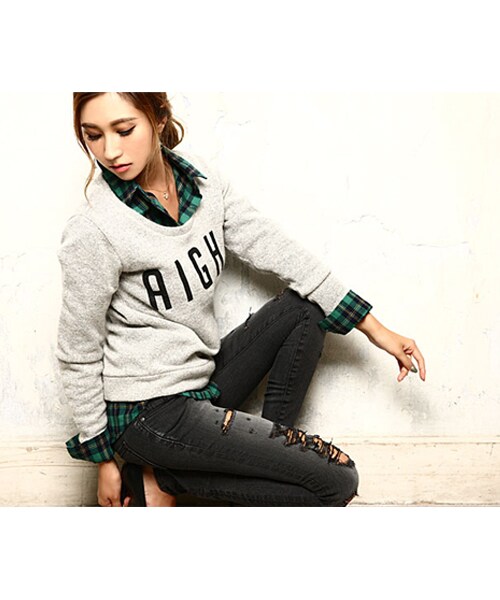 BLAIR by MOERY（ブレア）の「ベーシックチェックシャツ（シャツ/ブラウス・レディース・レッド/グリーン・FREE）」の5枚目の写真