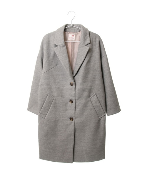 earth music&ecology（アースミュージックアンドエコロジー）の「コクーンチェスターコート（ジャケット/アウター・杢ライトグレー/ブラック/キャメル・F）」の4枚目の写真
