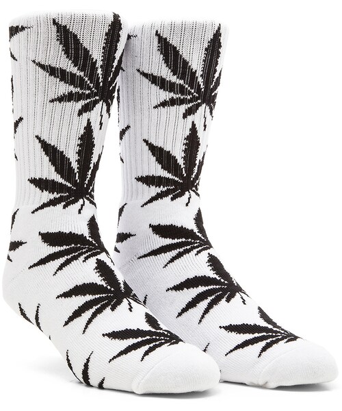 HUF（ハフ）の「Plantlife Crew Socks in White, Huf Plantlife Crew Socks（レッグウェア・レディース・Black・one size）」の2枚目の写真
