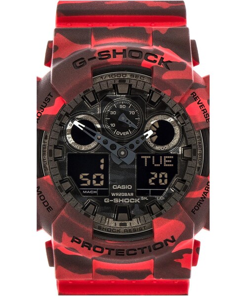 G-SHOCK（ジーショック）の「G-Shock GA-100 Camouflage（アナログ腕時計・レディース・Red・one size）」の3枚目の写真