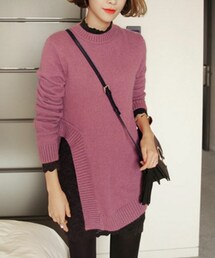 DHOLIC | ユニークアンバランスフリルニットプルオーバー(ニット/セーター)