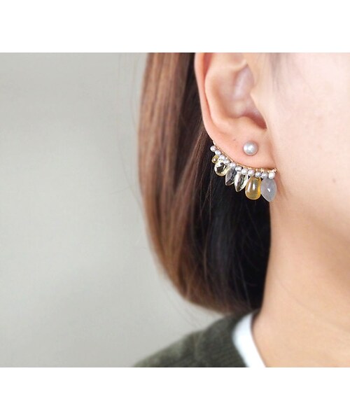 XSORI（エクセソリ）の「SAVONbon P レモングレー　右耳用（ピアス（片耳用）・レディース・その他）」の8枚目の写真