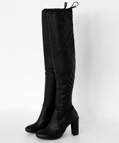 DHOLIC（ディーホリック）の「2タイプ裏起毛サイハイブーツ（ブーツ・レディース・ブラックA/ブラックB・225/230/235/240/245/250）」の2枚目の写真