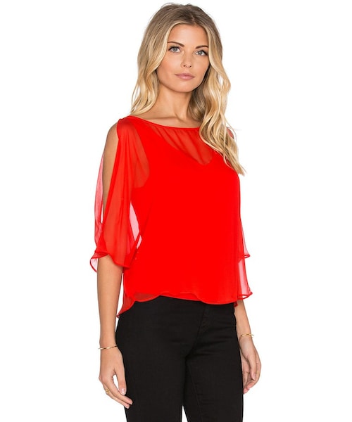 Heather R Silk Heather(ヘザー)の「Heather Silk Split Sleeve Top()」 - WEAR