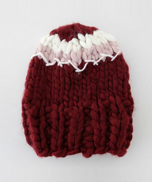 DHOLIC（ディーホリック）の「マルチカラーボールドニットビーニー（ニットキャップ/ビーニー・レディース・アイボリー/カーキ/グレー/ピンク/ブラック/ワイン・FREE）」の6枚目の写真