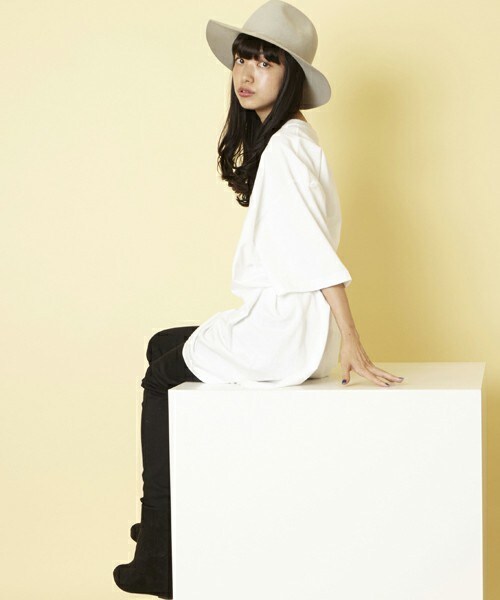 unrelaxing（アンリラクシング）の「スーパーオーバーサイズビッグTシャツ ビッグシルエットドロップショルダーTシャツ UR-315W（Tシャツ/カットソー・レディース・ホワイト/ブラック/グレー/ベージュ/ネイビー・SMALL/MEDIUM/LARGE）」の22枚目の写真