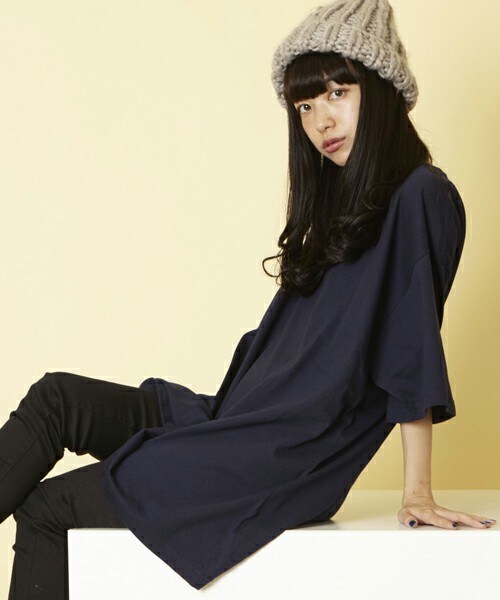 unrelaxing（アンリラクシング）の「スーパーオーバーサイズビッグTシャツ ビッグシルエットドロップショルダーTシャツ UR-315W（Tシャツ/カットソー・レディース・ホワイト/ブラック/グレー/ベージュ/ネイビー・SMALL/MEDIUM/LARGE）」の5枚目の写真