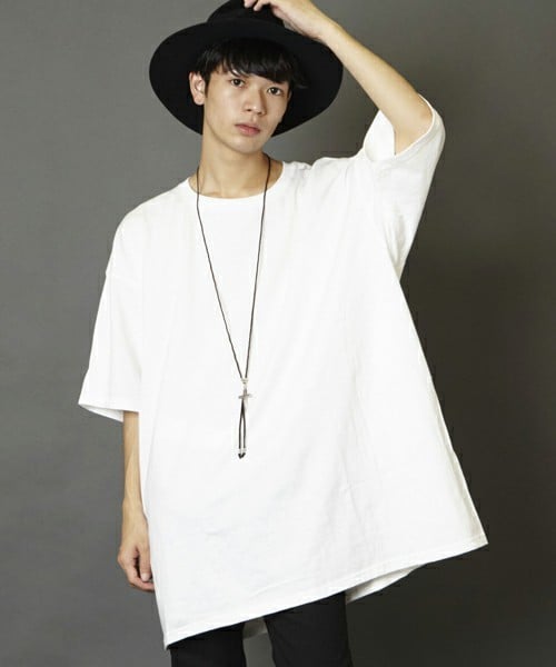 unrelaxing（アンリラクシング）の「スーパーオーバーサイズビッグTシャツ ビッグシルエットドロップショルダーTシャツUR-320（Tシャツ/カットソー・メンズ・ホワイト・FREE）」の7枚目の写真