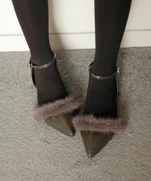 DHOLIC | ミンクファーポイントフラットシューズ(パンプス)