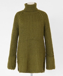 DHOLIC | ロールアップフレアスリーブハイネックニットプルオーバー(ニット/セーター)