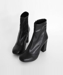 DHOLIC | 切り替えステッチスクエアートゥアンクルブーツ(ブーツ)