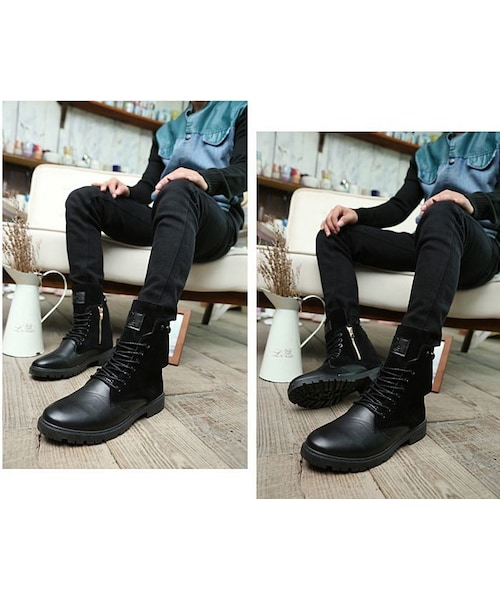 STORES.jp（ストアーズドットジェーピー）の「レースアップブーツ★ミドルカット★2色★クール★【送料無料】（ブーツ・メンズ・その他）」の3枚目の写真