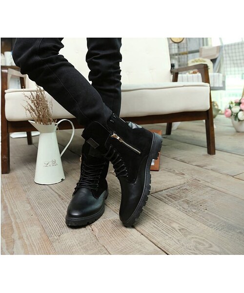 STORES.jp（ストアーズドットジェーピー）の「レースアップブーツ★ミドルカット★2色★クール★【送料無料】（ブーツ・メンズ・その他）」の2枚目の写真