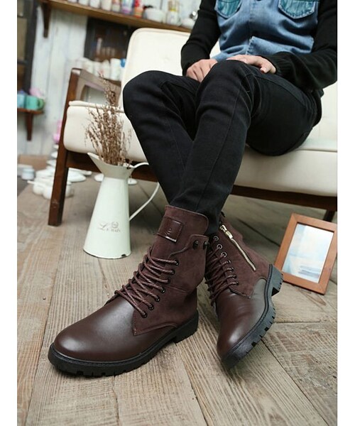STORES.jp（ストアーズドットジェーピー）の「レースアップブーツ★ミドルカット★2色★クール★【送料無料】（ブーツ・メンズ・その他）」の4枚目の写真