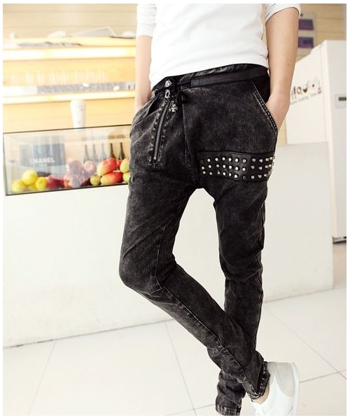 STORES.jp（ストアーズドットジェーピー）の「サルエルパンツ★スタッズ付き★ロック★K-POP【送料無料】（デニムパンツ・メンズ・その他）」の6枚目の写真