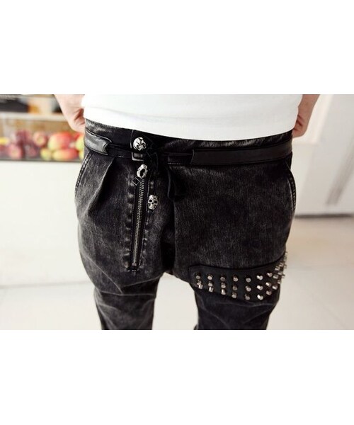 STORES.jp（ストアーズドットジェーピー）の「サルエルパンツ★スタッズ付き★ロック★K-POP【送料無料】（デニムパンツ・メンズ・その他）」の9枚目の写真