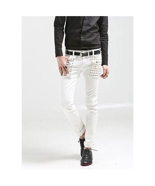 STORES.jp（ストアーズドットジェーピー）の「スタッズデニムパンツ★2色★クール★ハイセンス★【送料無料】（スタジャン・メンズ・その他）」の2枚目の写真