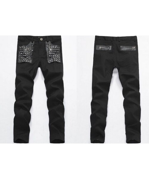 STORES.jp（ストアーズドットジェーピー）の「スタッズデニムパンツ★2色★クール★ハイセンス★【送料無料】（スタジャン・メンズ・その他）」の4枚目の写真