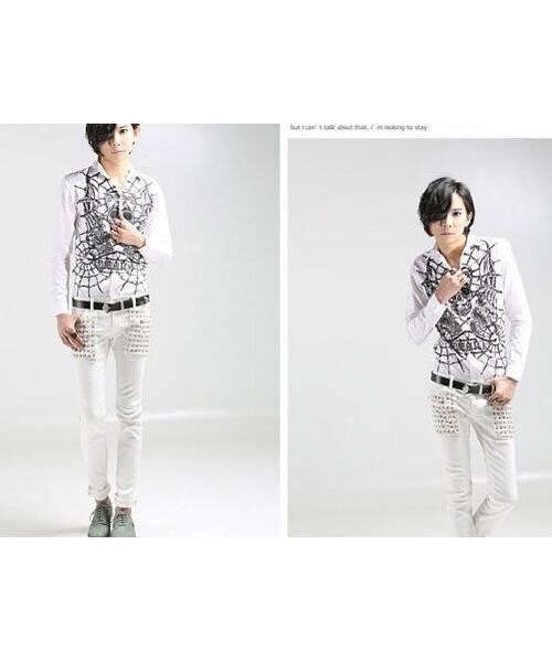 STORES.jp（ストアーズドットジェーピー）の「スタッズデニムパンツ★2色★クール★ハイセンス★【送料無料】（スタジャン・メンズ・その他）」の3枚目の写真