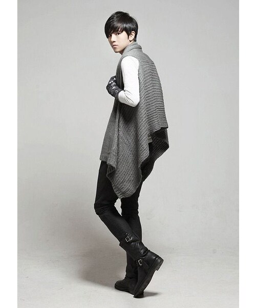 STORES.jp（ストアーズドットジェーピー）の「ノースリーブ★ニットベストカーディガン★2色★クール★【送料無料】（スタジャン・メンズ・その他）」の5枚目の写真