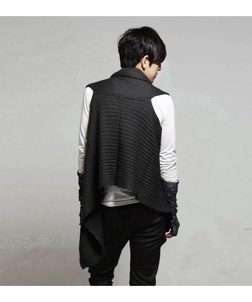 STORES.jp（ストアーズドットジェーピー）の「ノースリーブ★ニットベストカーディガン★2色★クール★【送料無料】（スタジャン・メンズ・その他）」の4枚目の写真
