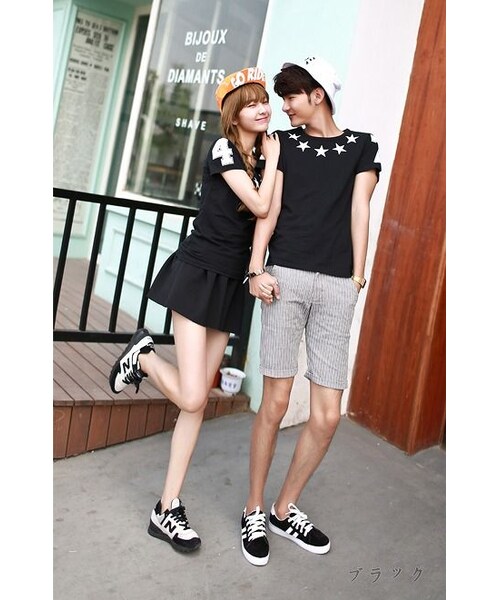 STORES.jp（ストアーズドットジェーピー）の「星(スター)柄Ｔシャツ★半袖★ユニセックス・ペアルック★2色【送料無料】（スタジャン・メンズ・その他）」の8枚目の写真