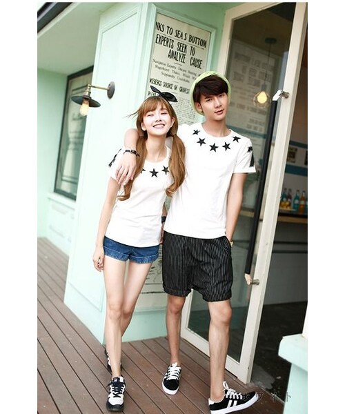 STORES.jp（ストアーズドットジェーピー）の「星(スター)柄Ｔシャツ★半袖★ユニセックス・ペアルック★2色【送料無料】（スタジャン・メンズ・その他）」の10枚目の写真