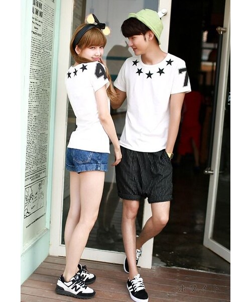 STORES.jp（ストアーズドットジェーピー）の「星(スター)柄Ｔシャツ★半袖★ユニセックス・ペアルック★2色【送料無料】（スタジャン・メンズ・その他）」の9枚目の写真