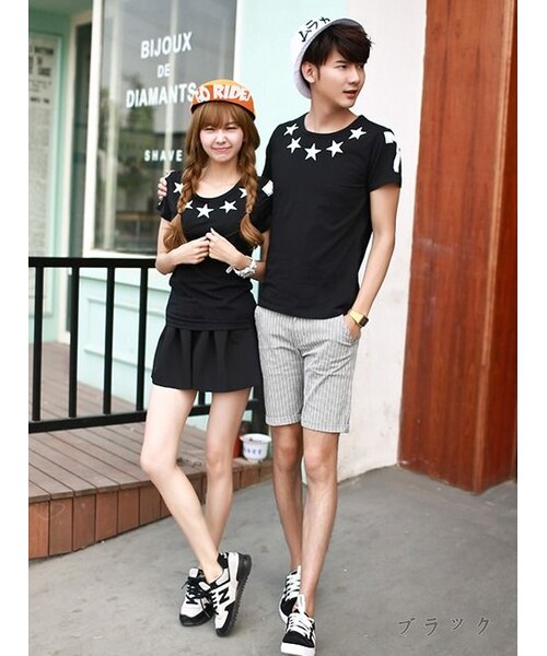 STORES.jp（ストアーズドットジェーピー）の「星(スター)柄Ｔシャツ★半袖★ユニセックス・ペアルック★2色【送料無料】（スタジャン・メンズ・その他）」の7枚目の写真