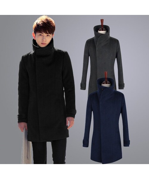 STORES.jp（ストアーズドットジェーピー）の「スタンドカラーコート★ハイセンス★3色★ジップ付き【送料無料】（チェスターコート・メンズ・その他）」の2枚目の写真